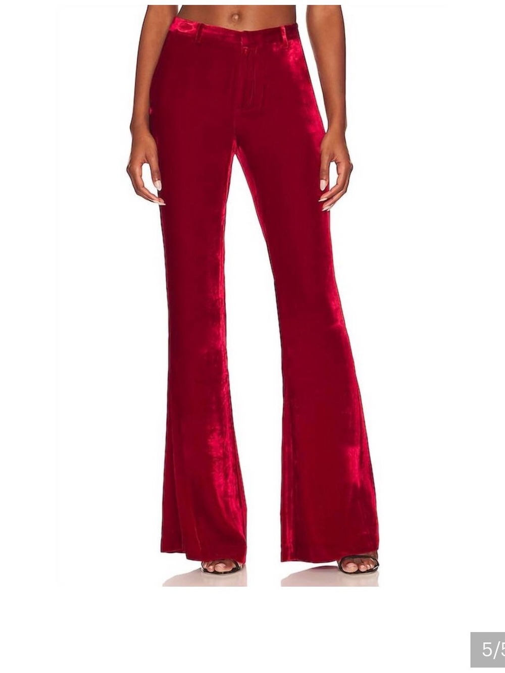 L'AGENCE Velvet Flare Pants - Wine Red